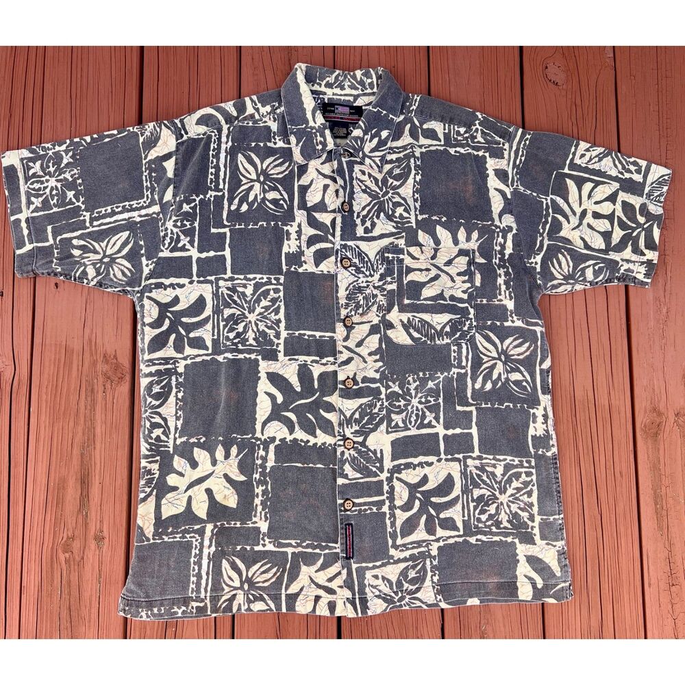 Vintage 90s Colo Wear Reliable Outdoor Goods Button-Down Shirt Tropical Mens L